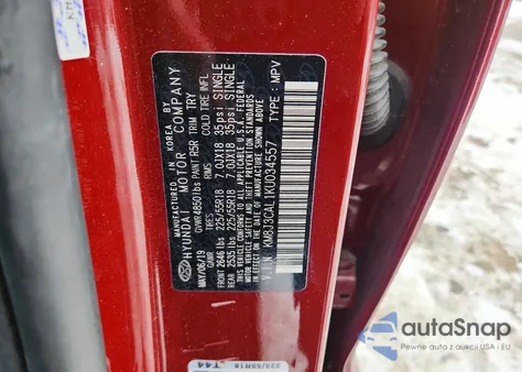 2019 Hyundai Tucson Limited z USA, uszkodzony, nr VIN KM8J3CAL1KU034557